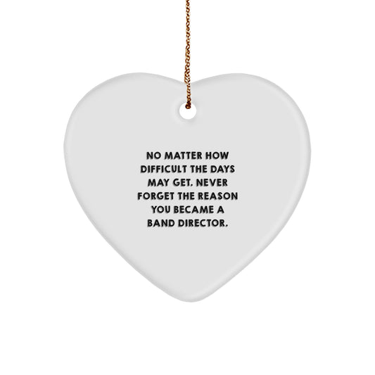 Inspiring Band Director Heart Ornament, Gifts from Men to Band Director, Heartfelt Christmas Memorable Present - Image 1
