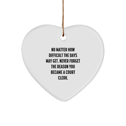 Funny Inspirational Court Clerk Gifts from Family Members for Court Clerk Christmas Unique Ornament - Image 1