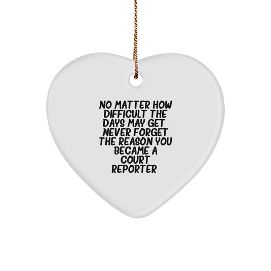Funny Court Reporter Heart Ornament Gifts from Friends for Court Reporters on Christmas - Image 1