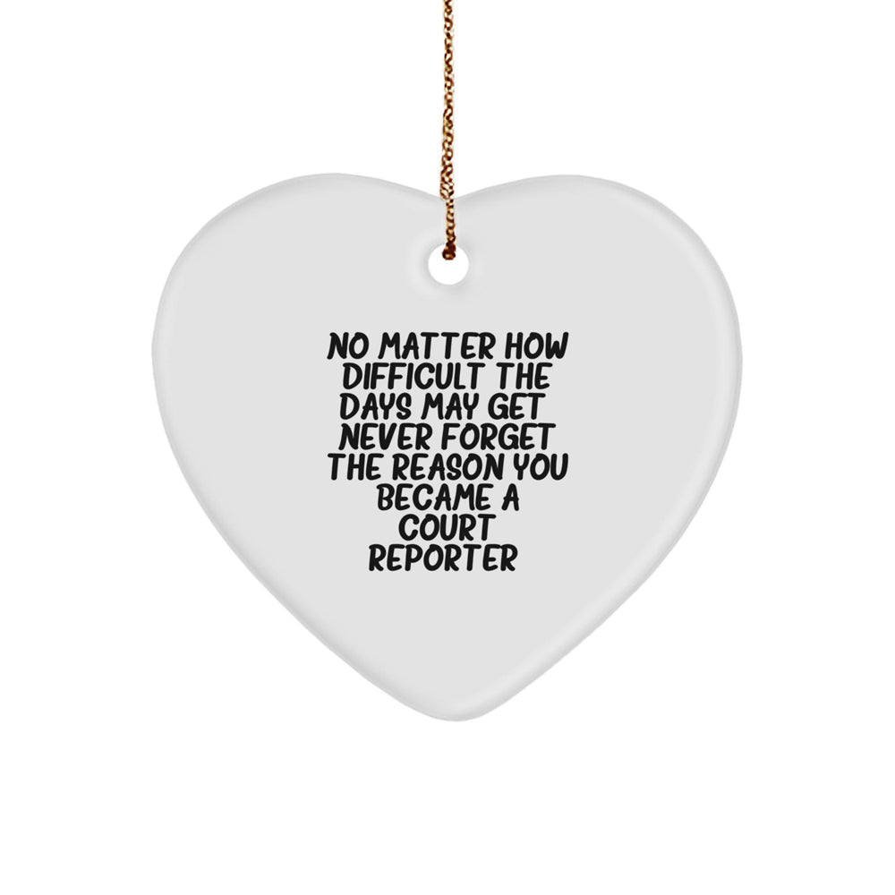 Funny Court Reporter Heart Ornament Gifts from Friends for Court Reporters on Christmas - Image 1