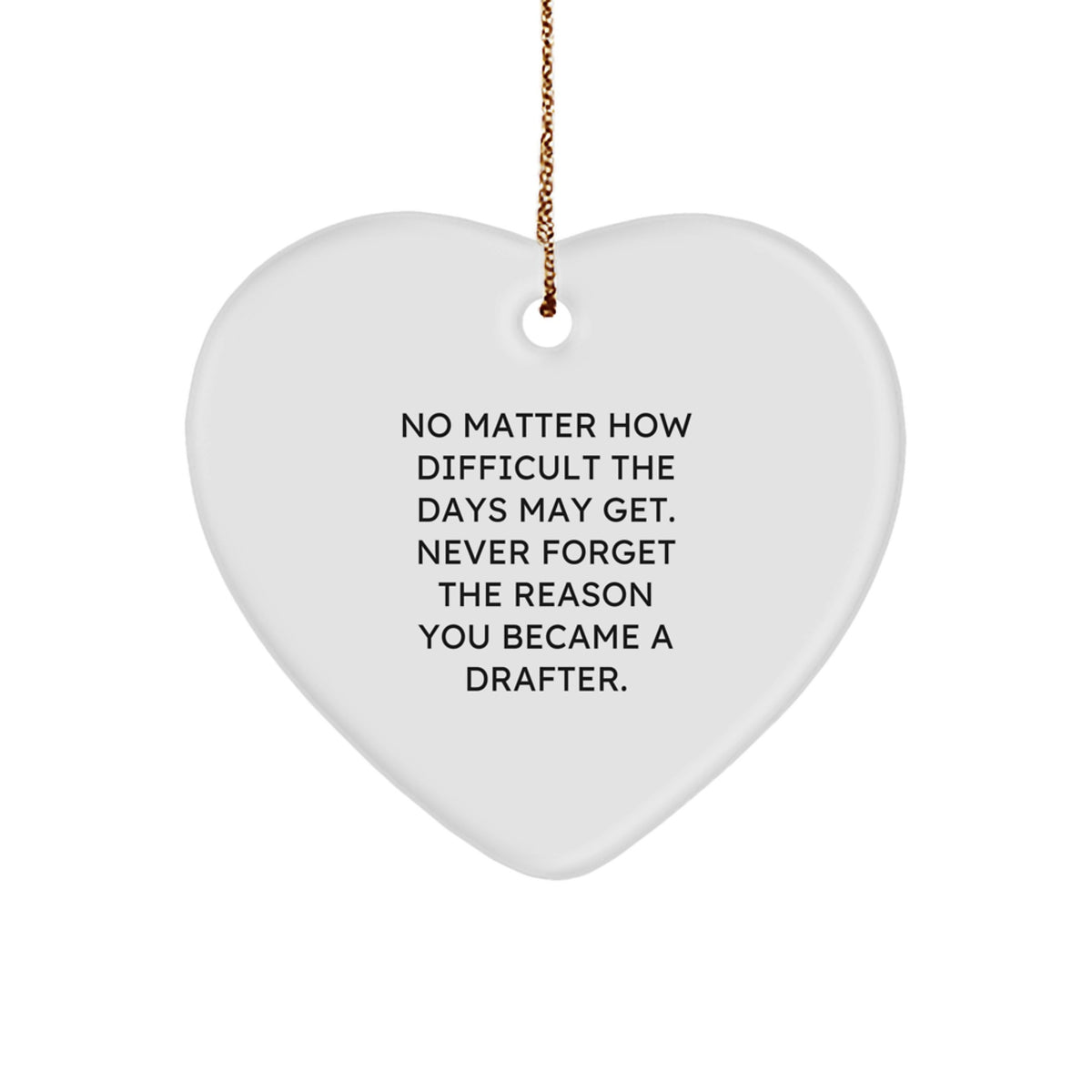 Drafter Gifts from Friends, Family, or Coworkers - Inspirational Heart Ornament for Men, Women, or Drafter - Image 1