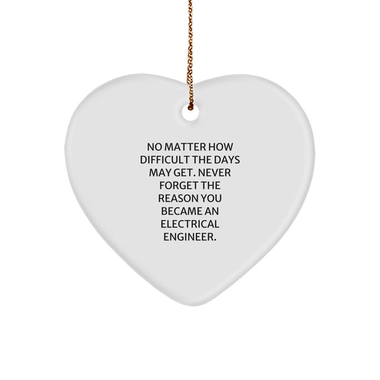 Electrical Engineer Heart Ornament, Inspirational Quote, Gifts for Men, Women, Family, Friends, from Coworkers, Perfect for Christmas - Image 1