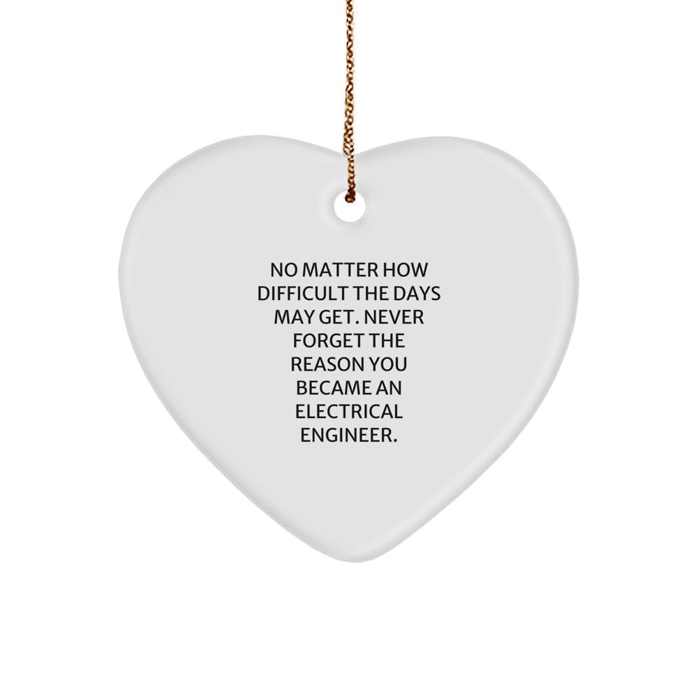 Electrical Engineer Heart Ornament, Inspirational Quote, Gifts for Men, Women, Family, Friends, from Coworkers, Perfect for Christmas - Image 1