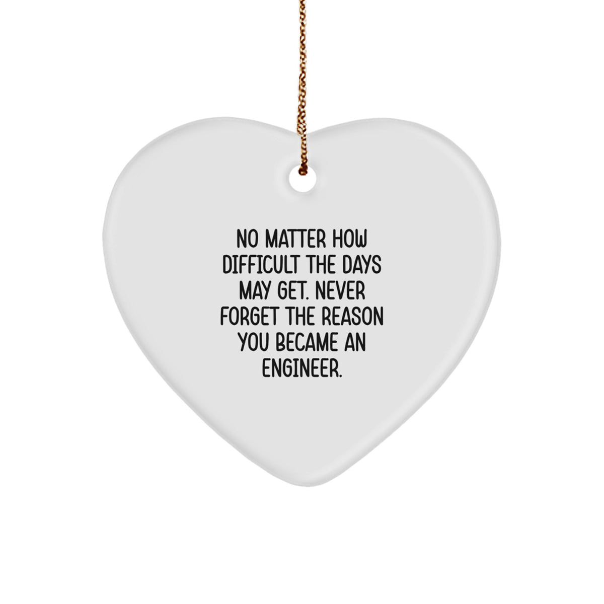 Inspiring Engineer Christmas Unique Gifts from Friends - Heart Ornament with Quote 'Never Forget You Became an Engineer' - Image 1