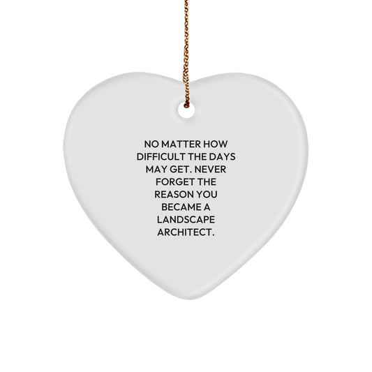 Landscape Architect Heart Ornament, Inspirational Gift for Men and Women, Christmas Unique Decorations from Friends, Coworkers, Family to Landscape Architect - Image 1