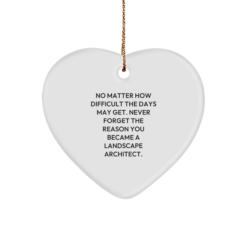 Landscape Architect Heart Ornament, Inspirational Gift for Men and Women, Christmas Unique Decorations from Friends, Coworkers, Family to Landscape Architect - Image 1