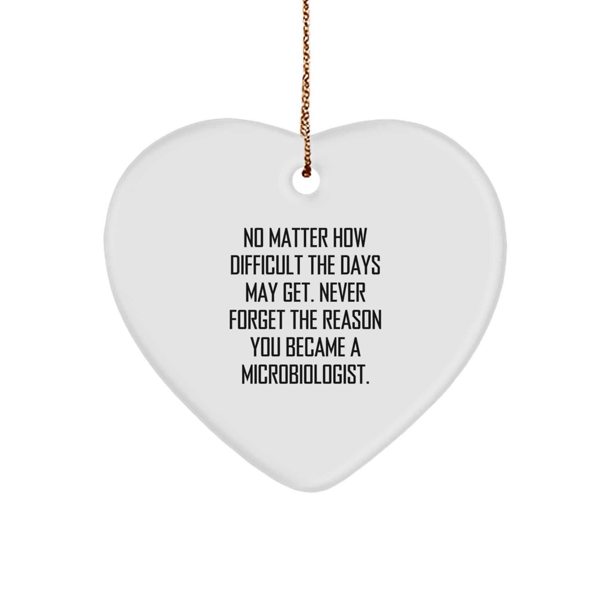 Inspirational Microbiologist Gifts from Friends - Funny Heart Ornament for Christmas - Image 1