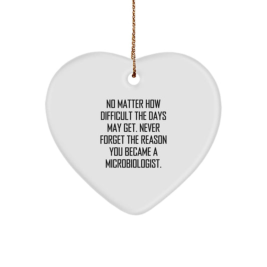 Inspirational Microbiologist Gifts from Friends - Funny Heart Ornament for Christmas - Image 1