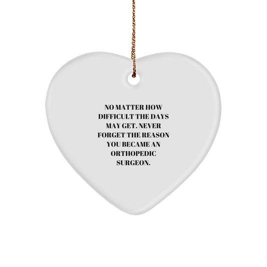 Heartfelt Orthopedic Surgeon Gifts, Gifts from Friends, Inspirational Gifts for Orthopedic Surgeons at Christmas, Never Forget the Reason You Began, Lovely White Heart Ornament - Image 1