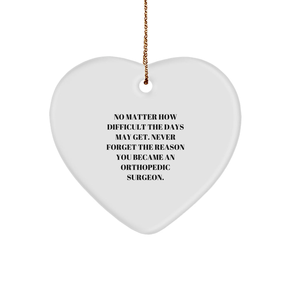 Heartfelt Orthopedic Surgeon Gifts, Gifts from Friends, Inspirational Gifts for Orthopedic Surgeons at Christmas, Never Forget the Reason You Began, Lovely White Heart Ornament - Image 1