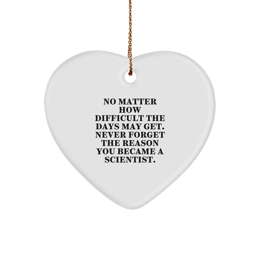 Funny Scientist Gifts for Him or Her, Heart Ornament with Inspirational Quote, Gifts from Men to Coworkers or Family, Perfect Christmas Unique Gifts - Image 1