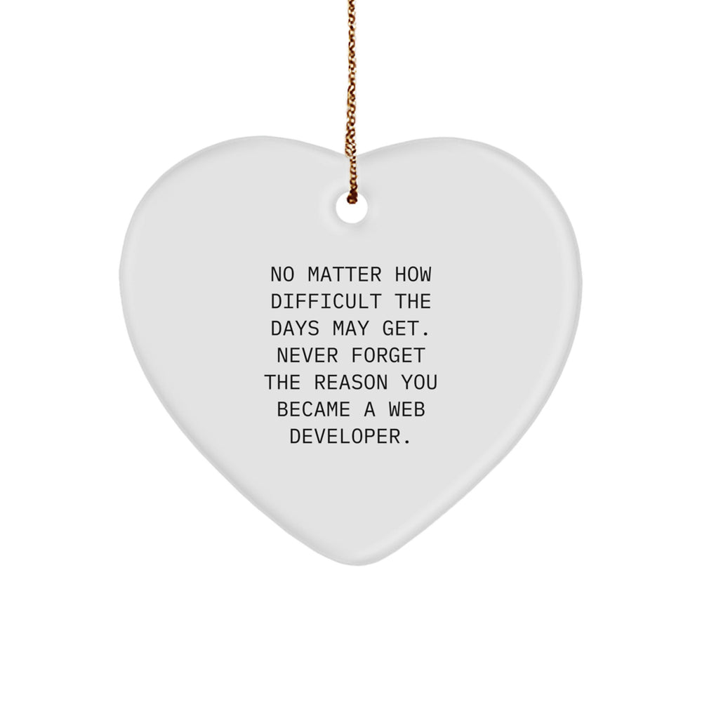 Gifts from Family to Web Developer, Heart Ornament Reminder - 'Never Forget Your Reason, Web Developer Heart Ornament, Christmas Unique - Image 1