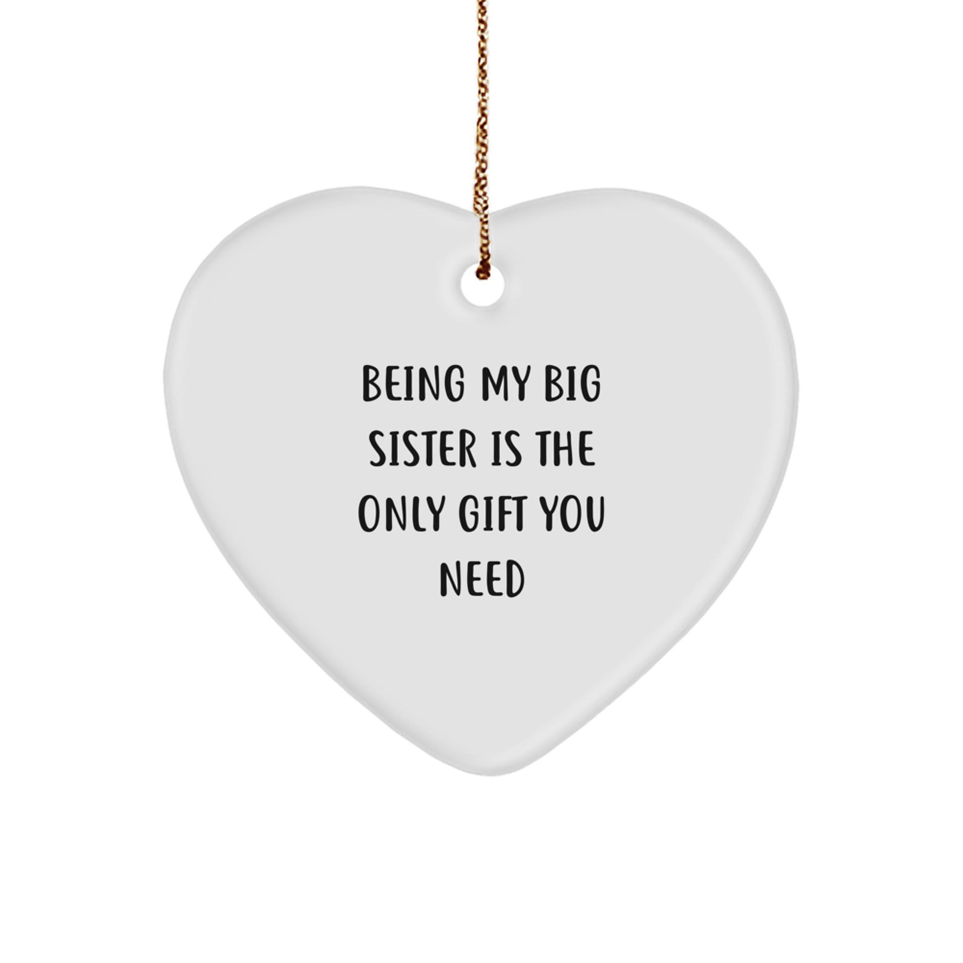 Funny Heart Ornament Gifts for Big Sister from Family, Big Sister Heart Ornament, Funny Big Sister Christmas Unique Gifts - Image 1