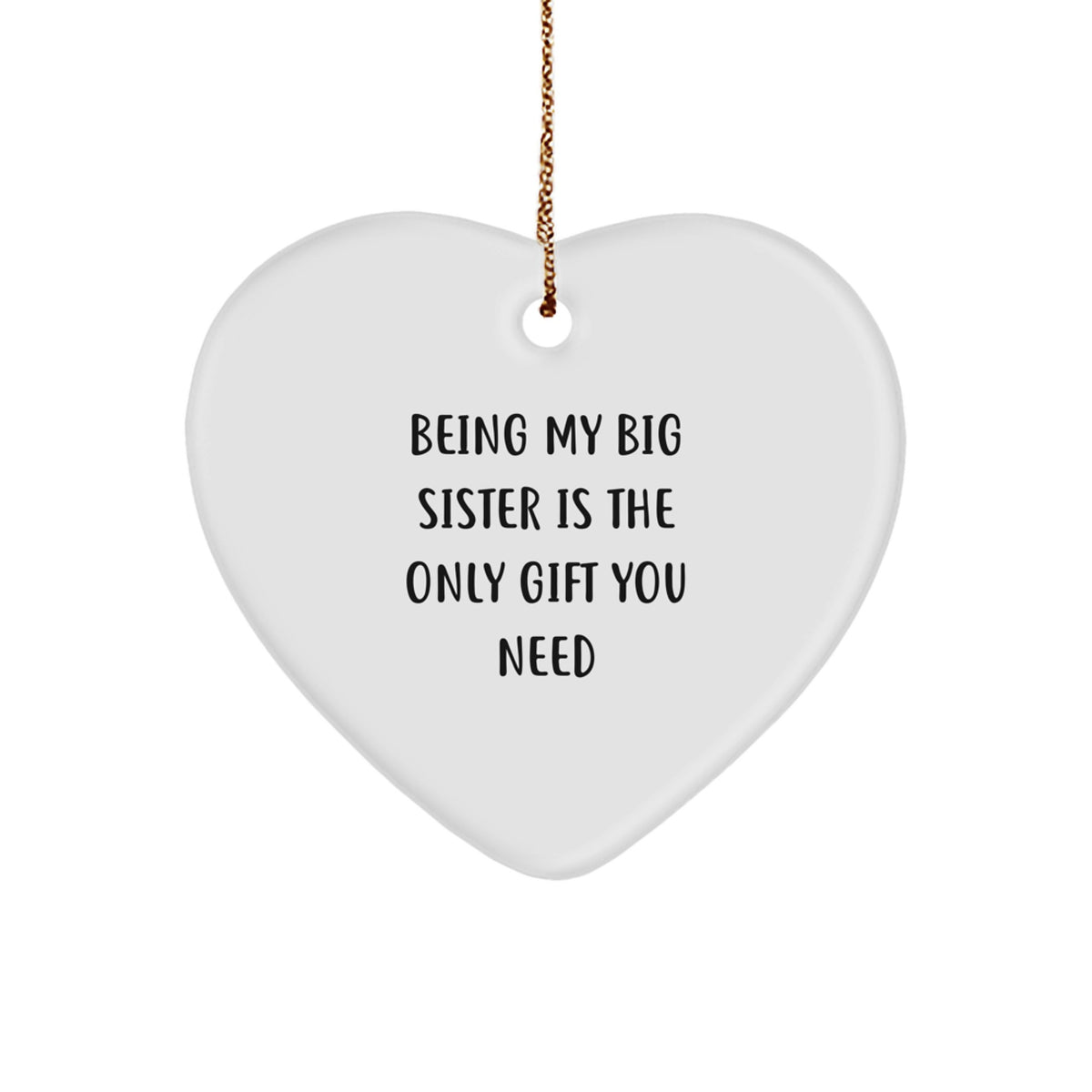 Funny Heart Ornament Gifts for Big Sister from Family, Big Sister Heart Ornament, Funny Big Sister Christmas Unique Gifts - Image 1