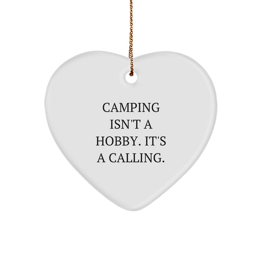 Camping Gifts from Friends - Heart Ornament, Inspirational Quote, Christmas Unique Gifts for Men, Women, Camping Enthusiasts - Image 1