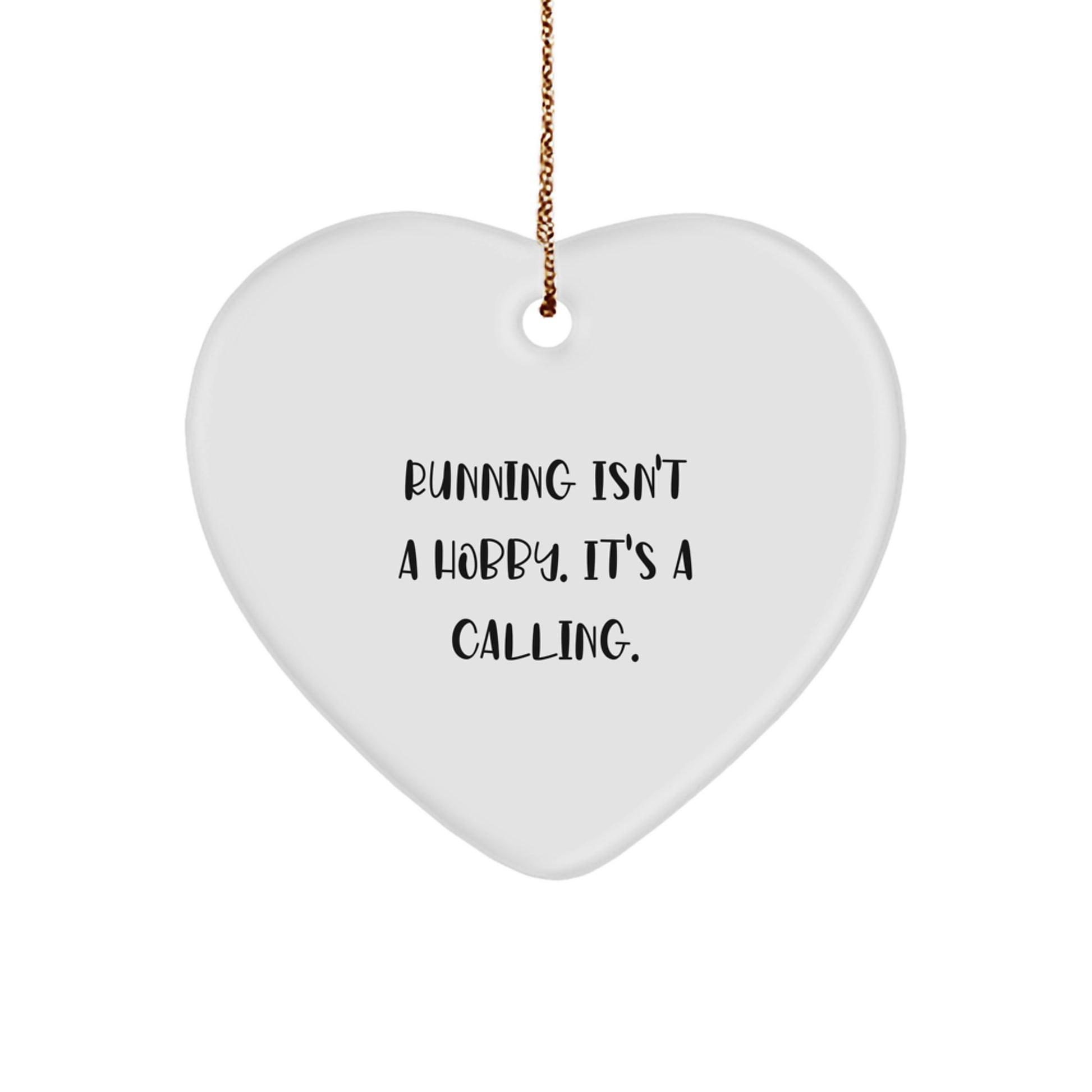 Funny Running Heart Ornament Gifts from Friends for Men Women Running Enthusiasts, Unique Running Decorations for Christmas, Inspirational Running Quote Heart Shaped Decor - Image 1