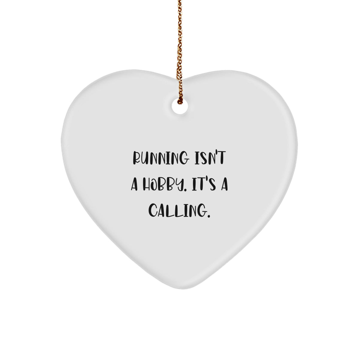 Funny Running Heart Ornament Gifts from Friends for Men Women Running Enthusiasts, Unique Running Decorations for Christmas, Inspirational Running Quote Heart Shaped Decor - Image 1