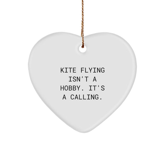 Kite Flying Gifts for Men and Women, Heart Ornament from Friends, Family, and Coworkers - Funny Kite Flying Quote Christmas Unique Gifts - Image 1