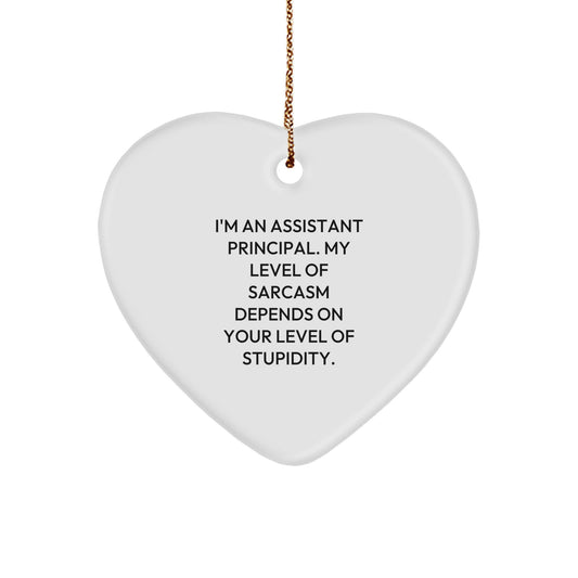 Funny Heart Ornament for Assistant Principals - Gifts from Friends to Family, Perfect for Christmas Unique Gifts - Image 1