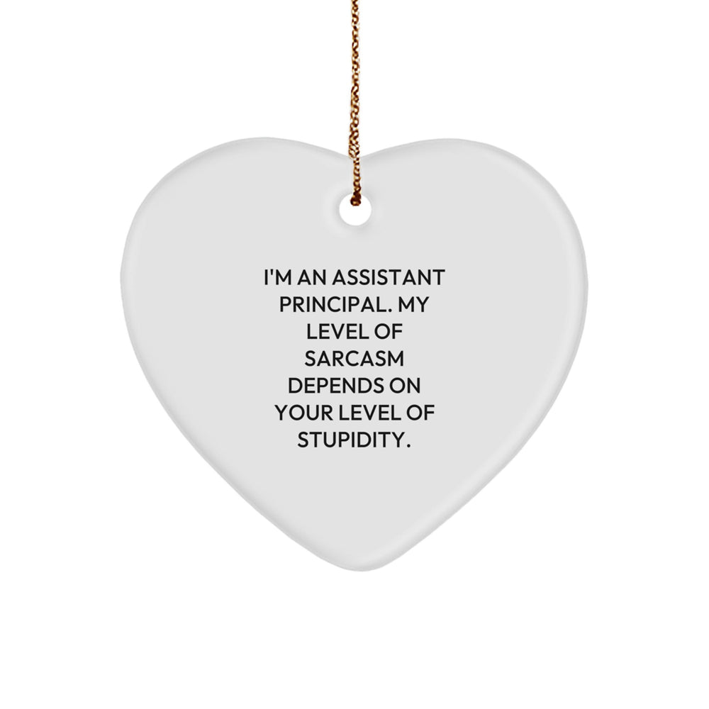 Funny Heart Ornament for Assistant Principals - Gifts from Friends to Family, Perfect for Christmas Unique Gifts - Image 1