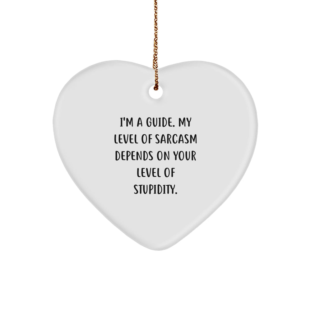 Funny Guide Gifts from Women, Heart Ornament for Guide Men, Sarcasm Christmas Unique Gifts - Image 1