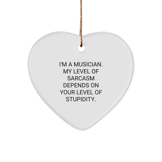 Funny Musician Gift for Men Funny Musician Heart Ornament Gifts from Friends on Christmas - Image 1