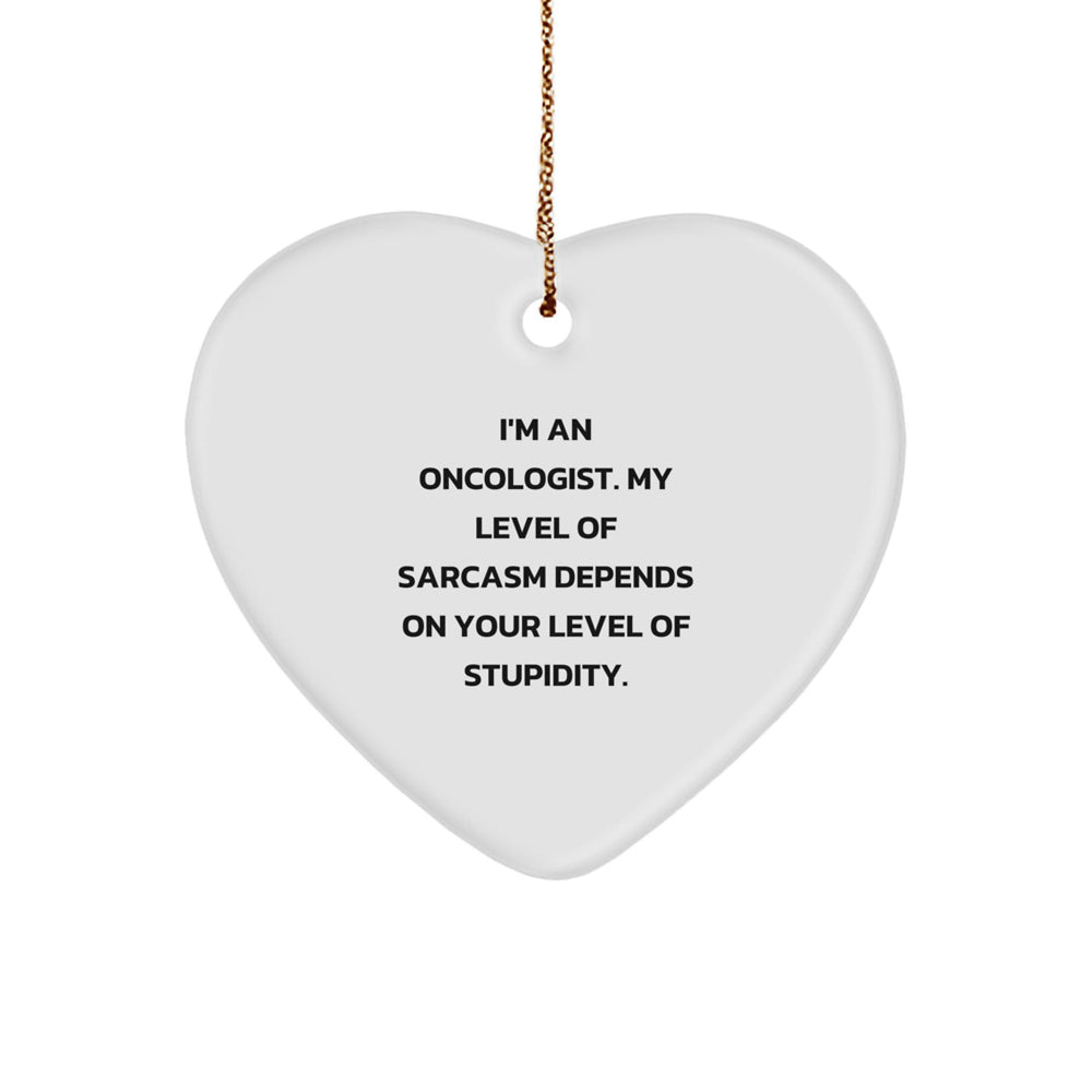 Funny Oncologist Gift Quote Heart Ornament Gifts for Oncologist Friends and Family from Men on Christmas - Image 1