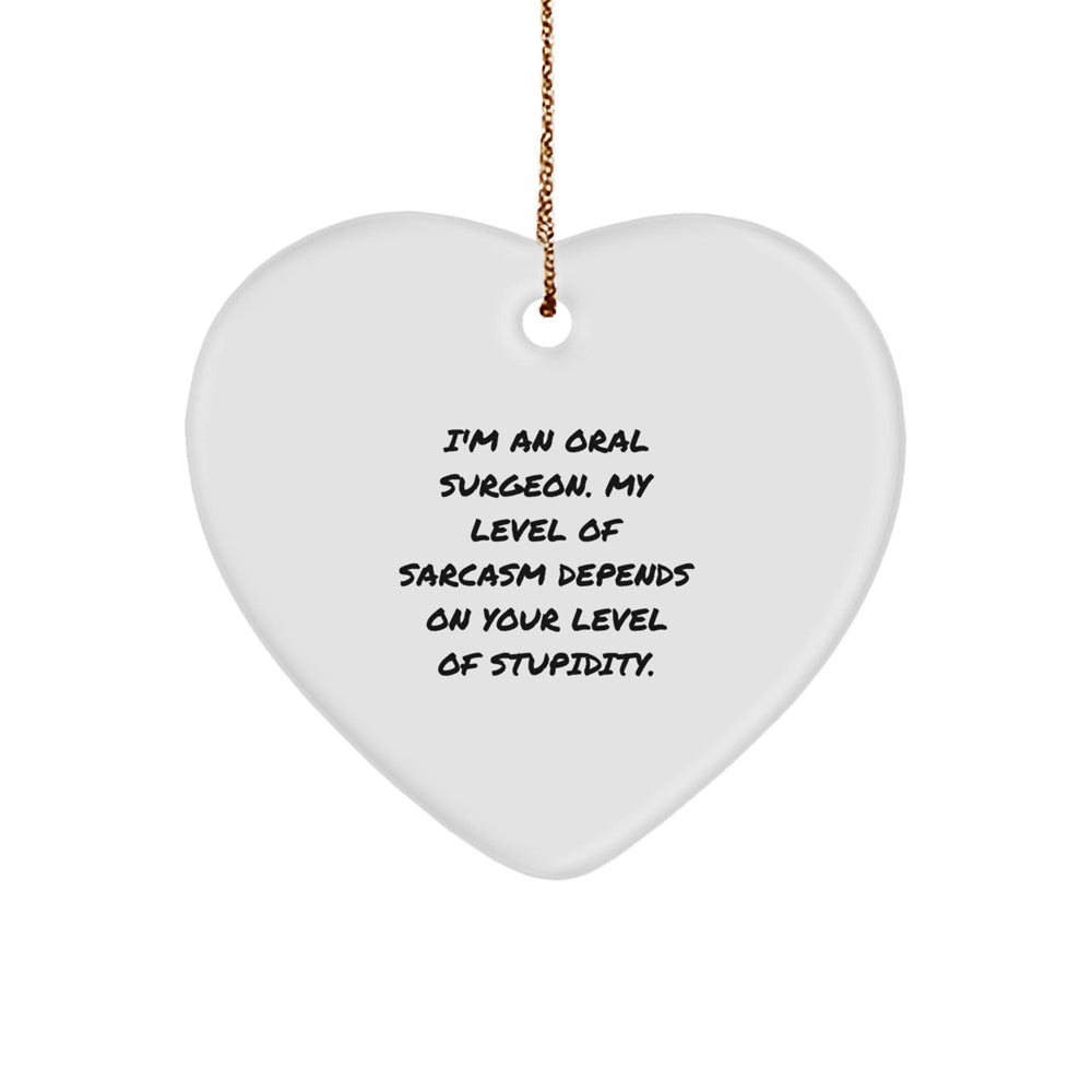 Funny Oral Surgeon Gifts for Men from Friends, Heart Ornament for Christmas Unique Decoration, Sarcasm Level Dependent - Image 1
