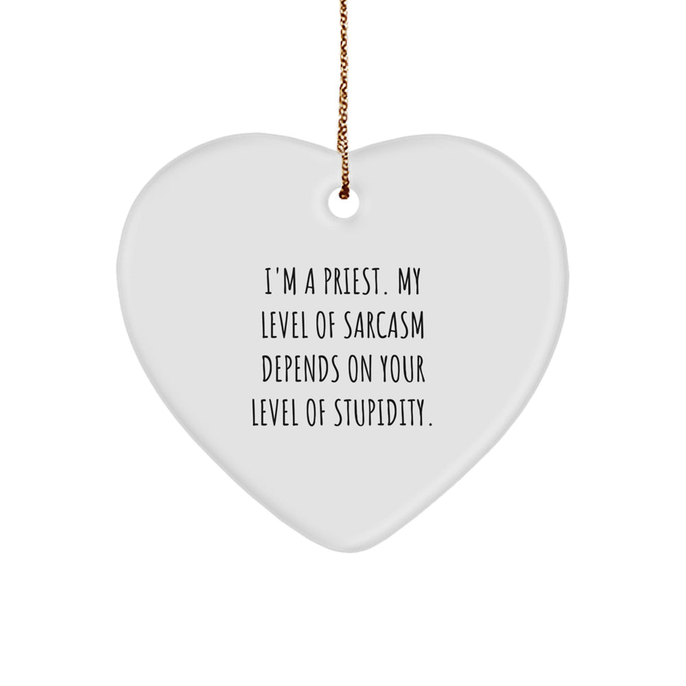 Funny Heart Ornament Gifts from Men to Priest, Priest Christmas Unique Gifts for Men's Home Decor - Image 1