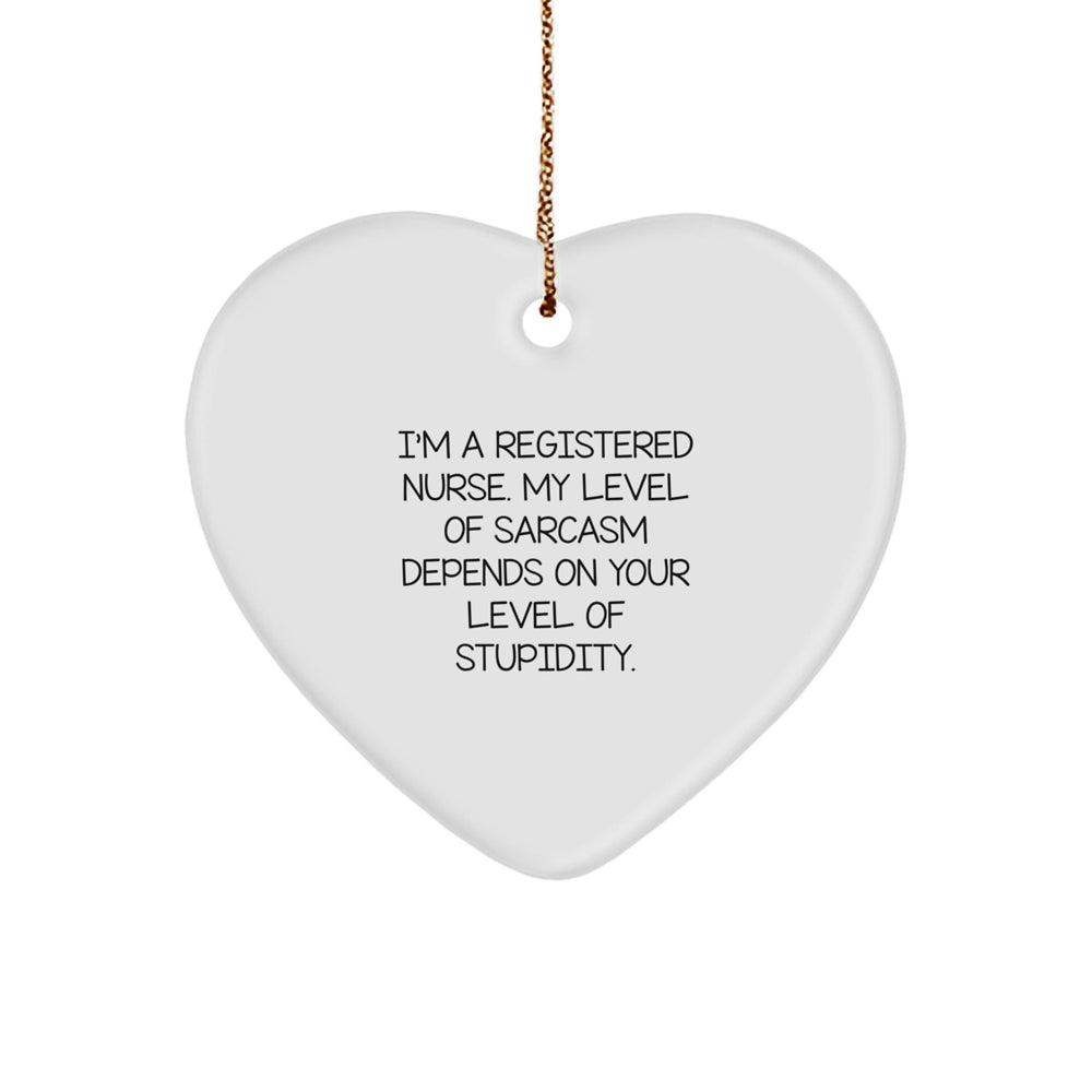 Funny Registered Nurse Gifts for Women, Heart Ornament with Sarcasm Quote, Gifts from Women to Friends, Christmas Unique Gifts - Image 1