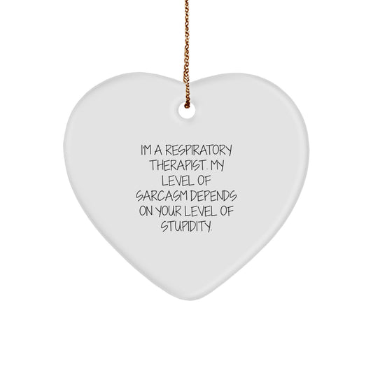 Funny Respiratory Therapist Gifts for Men - Inspirational Heart Ornament, Gifts from Coworkers, Christmas Unique Gifts for Respiratory Therapists, Sarcastic Quote Decor - Image 1