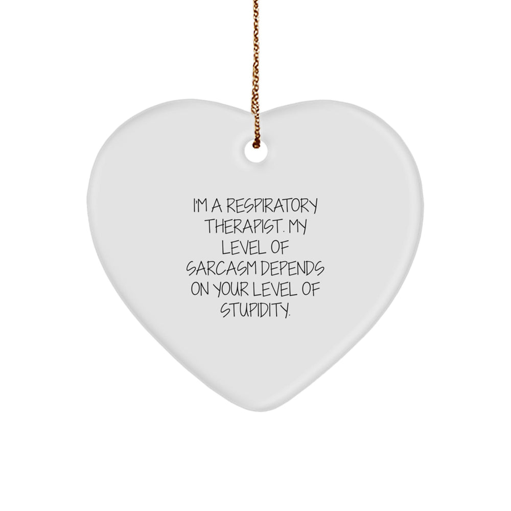 Funny Respiratory Therapist Gifts for Men - Inspirational Heart Ornament, Gifts from Coworkers, Christmas Unique Gifts for Respiratory Therapists, Sarcastic Quote Decor - Image 1