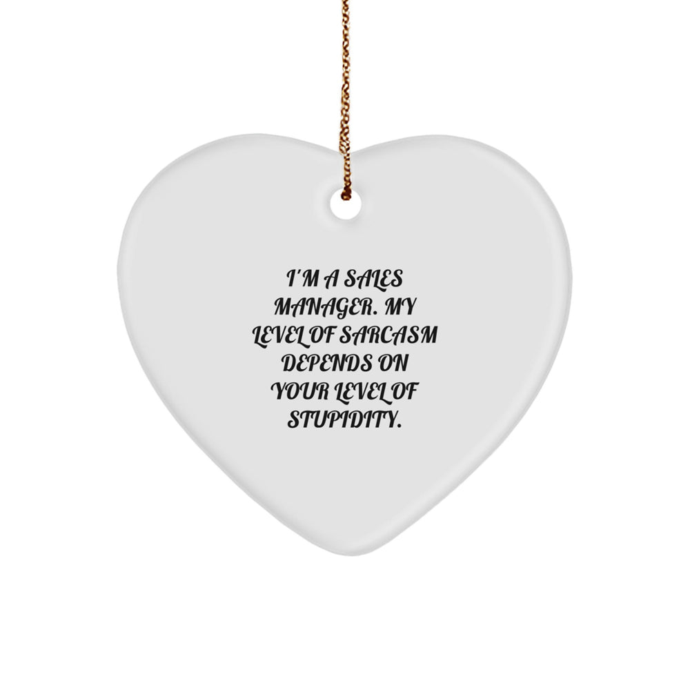 Funny Sales Manager Gifts for Men - Heart Ornament, I'm A Sales Manager Gifts from Family to Coworkers, Cute Christmas Unique Gifts - Image 1