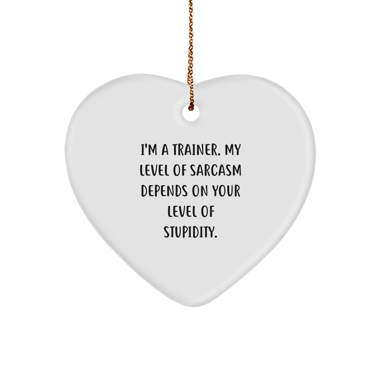 Funny Trainer Gifts from Friends, Unique Christmas Unique Gifts for Trainers, Heart Ornament with Sarcasm Quote - Image 1