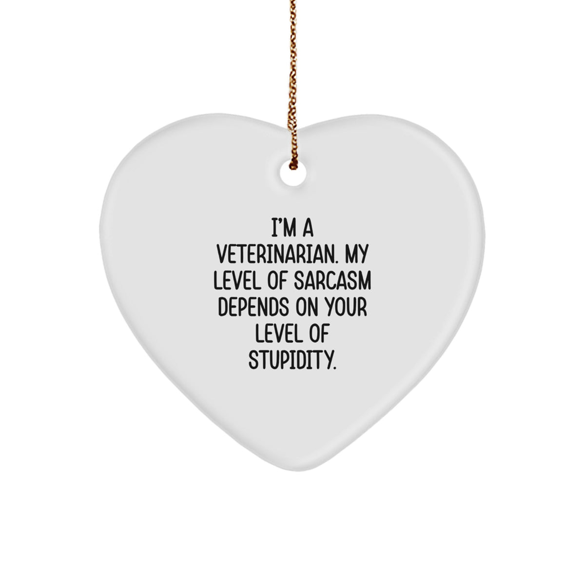 Funny Veterinarian Christmas Unique Gifts from Men to Friends, Heart Ornament with Sarcasm Quote for Veterinarians - Image 1