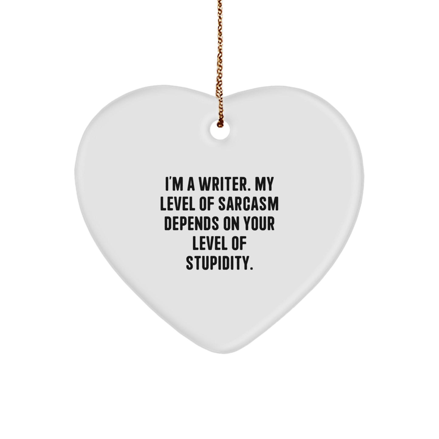 Funny Writer Heart Ornament, Ideal Gifts from Friends or Family for Writers, Christmas Unique Gift Ideas for Men or Women - Image 1