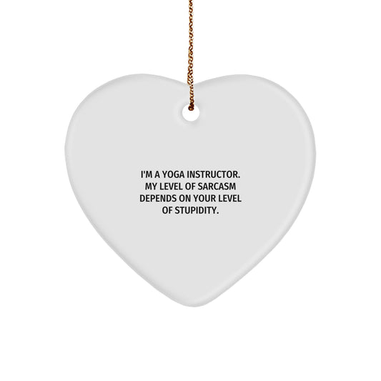 Funny Yoga Instructor Gifts from Men, Funny Heart Ornament Quote for Yoga Instructor Friends - Christmas Unique Gifts for Yoga Instructor Women - Image 1