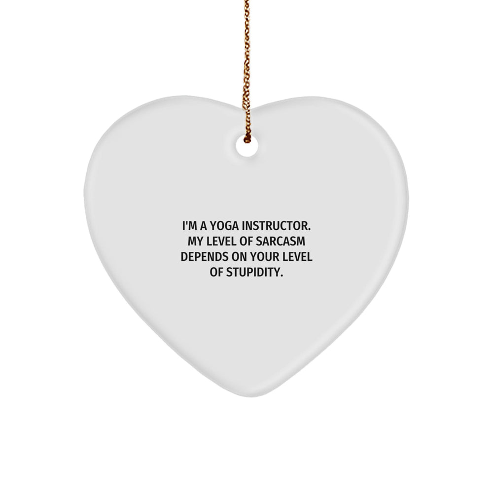 Funny Yoga Instructor Gifts from Men, Funny Heart Ornament Quote for Yoga Instructor Friends - Christmas Unique Gifts for Yoga Instructor Women - Image 1