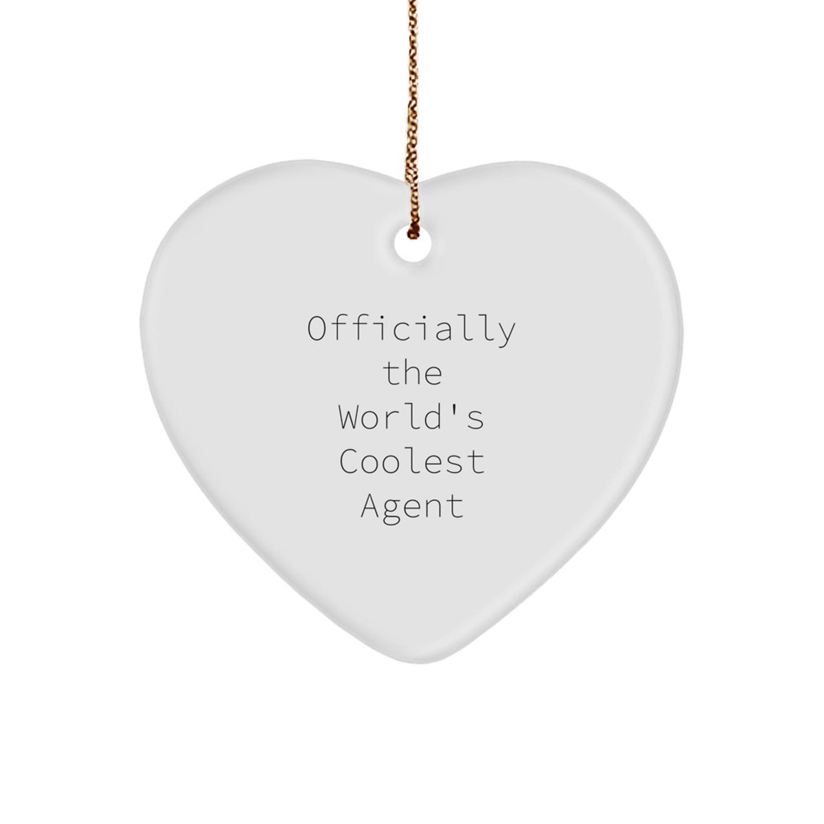 Funny Agent Heart Ornament, Gifts from Men to Agent, Cute Heart Shaped Decoration, Officially The World's Coolest Agent Christmas Unique Gifts for Agent - Image 1