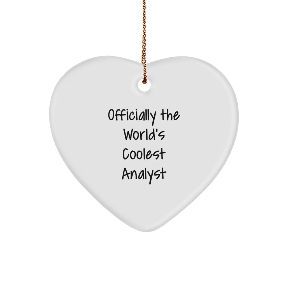 Funny Analyst Gifts, Officially The World's Coolest Analyst Christmas Unique Gifts for Men, Women, Friends, Coworkers, Family, Heart Ornament - Image 1