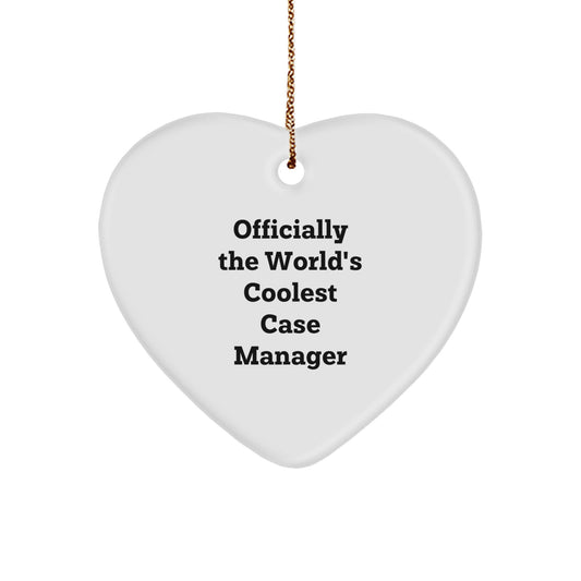 Funny Case Manager Gifts for Men and Women - World's Coolest Case Manager Heart Ornament - Christmas Unique Gifts from Friends and Family - Image 1