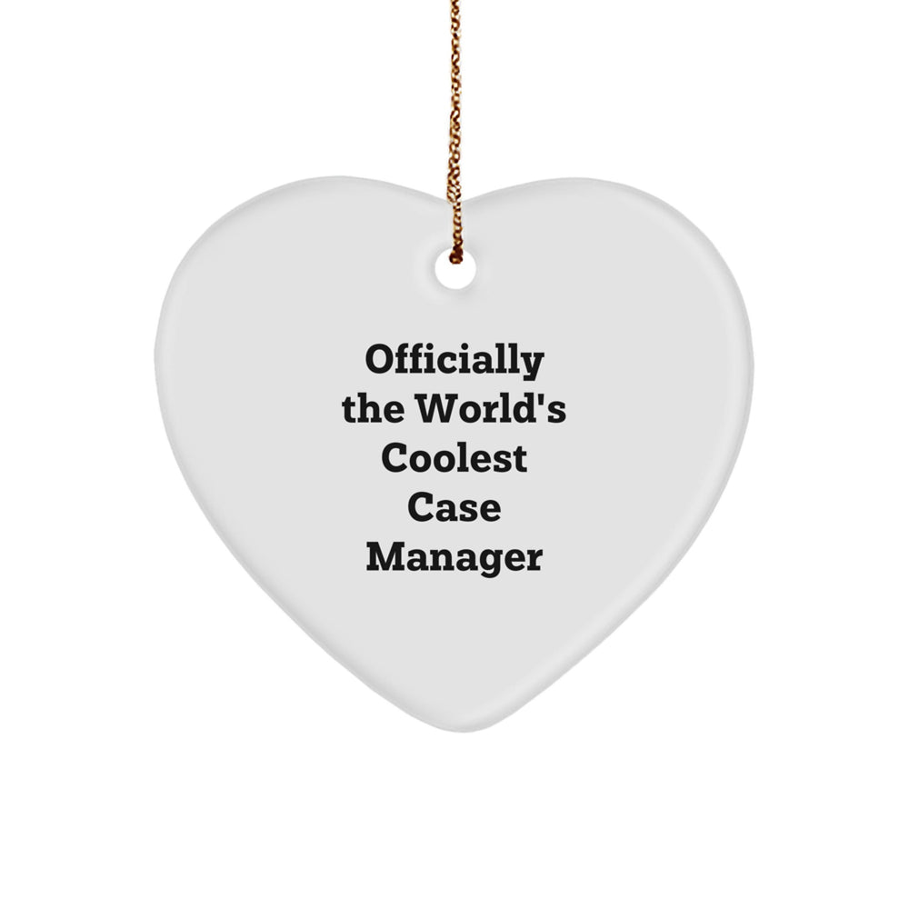 Funny Case Manager Gifts for Men and Women - World's Coolest Case Manager Heart Ornament - Christmas Unique Gifts from Friends and Family - Image 1