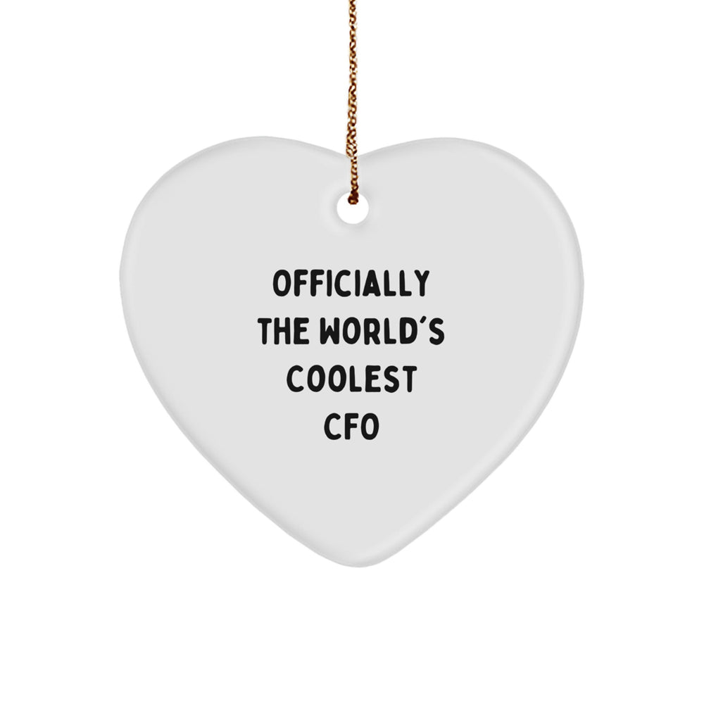 Funny CFO Gifts, Heart Ornament for CFO, Officially The World's Coolest Cfo Christmas Unique Gifts from Men to CFO, CFO Heart Ornament for Men - Image 1