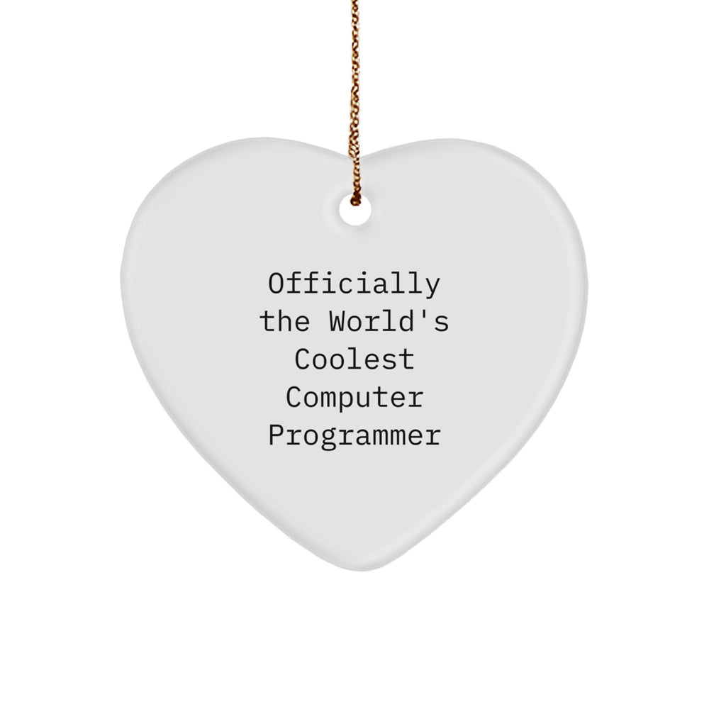 Funny Computer Programmer Heart Ornament, Officially The World's Coolest Programmer Gift, Christmas Unique Gifts from Friends, Coworkers, Family to Computer Programmer Men, Women - Image 1