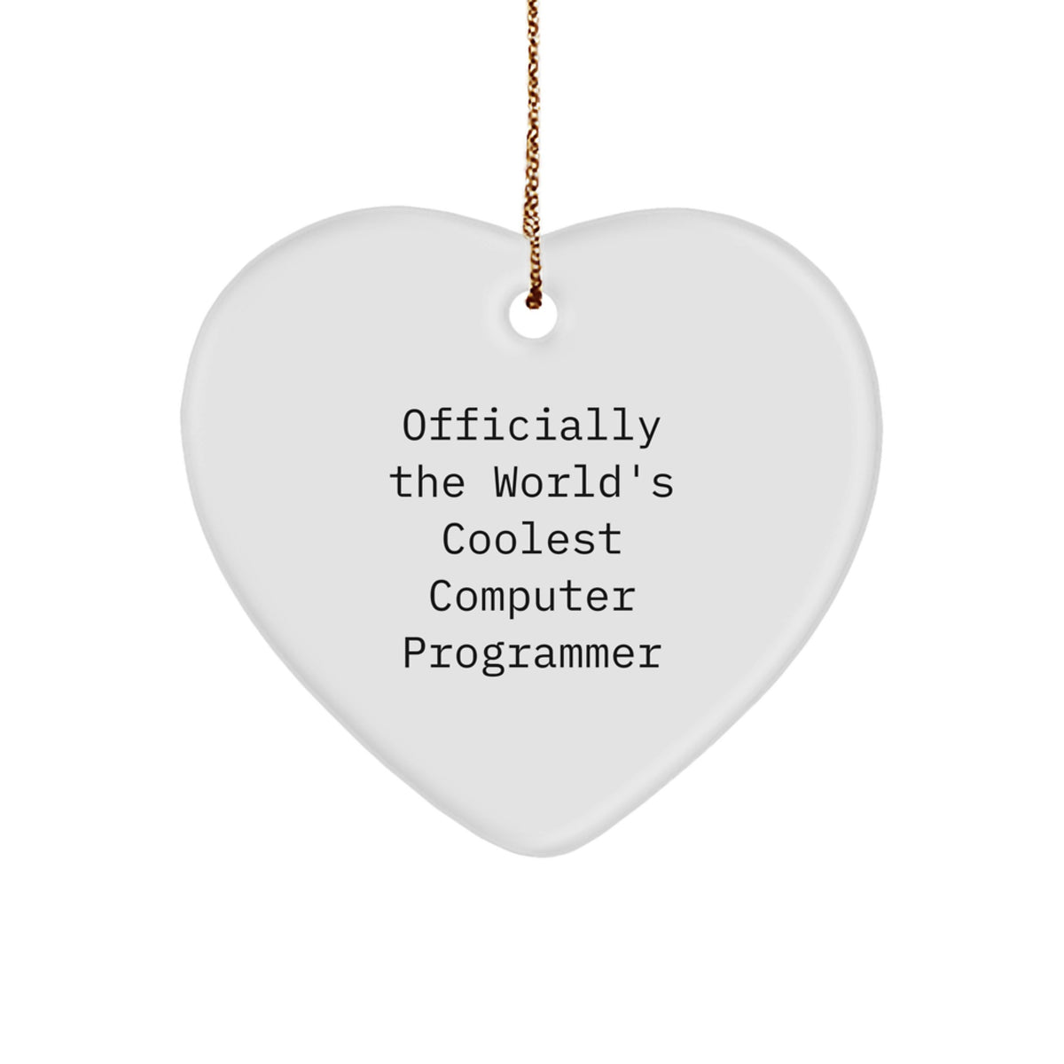 Funny Computer Programmer Heart Ornament, Officially The World's Coolest Programmer Gift, Christmas Unique Gifts from Friends, Coworkers, Family to Computer Programmer Men, Women - Image 1