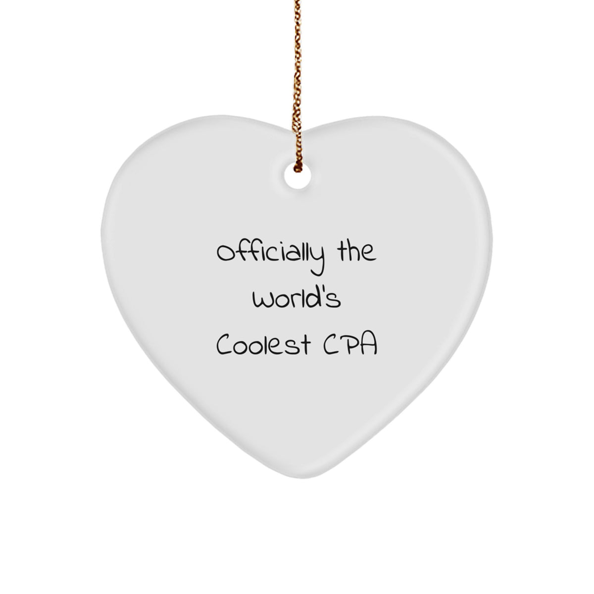 Unique Gifts for CPA, Funny Heart Ornament Officially The World's Coolest Cpa, Christmas Memorable Presents for Men, Women, Friends, Coworkers, Family - Image 1