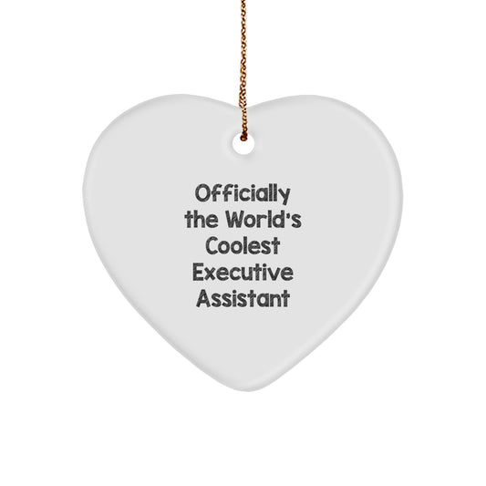 Funny Executive Assistant Gifts, Heart Ornament for Christmas, Officially The World's Coolest Executive Assistant from Friends - Image 1