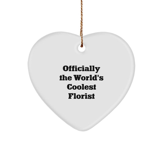 Funny Florist Gifts from Men to Women, Heart Ornament for Florists, Christmas Unique Gifts - Image 1