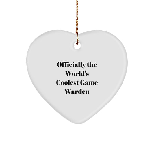 Funny Game Warden Gifts from Men to Game Wardens - Heart Ornament, Christmas Unique Gifts for Game Wardens - Image 1