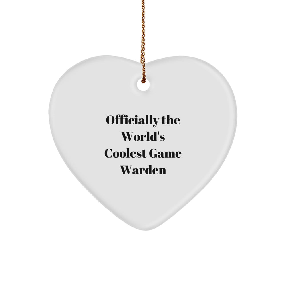 Funny Game Warden Gifts from Men to Game Wardens - Heart Ornament, Christmas Unique Gifts for Game Wardens - Image 1